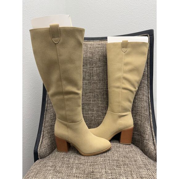 MIA Shoes - MIA Hadley Sand Knee High Boots Womens Size 6 Block Heel NIB